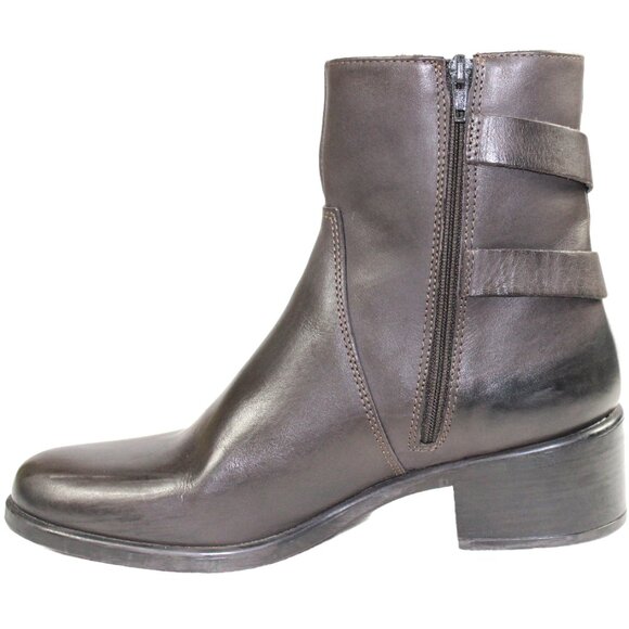 Emanuele Crasto Handcrafted Brown Double Buckle Moto Ankle Boot Size 41 (US 9.5) - Picture 4 of 8